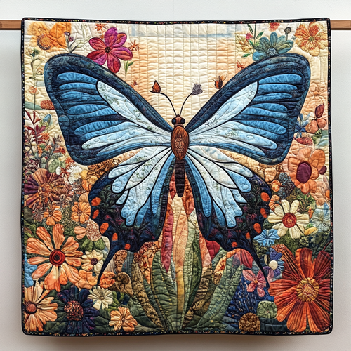Botanical Butterfly Symphony Quilted Blanket NCU0VL1217