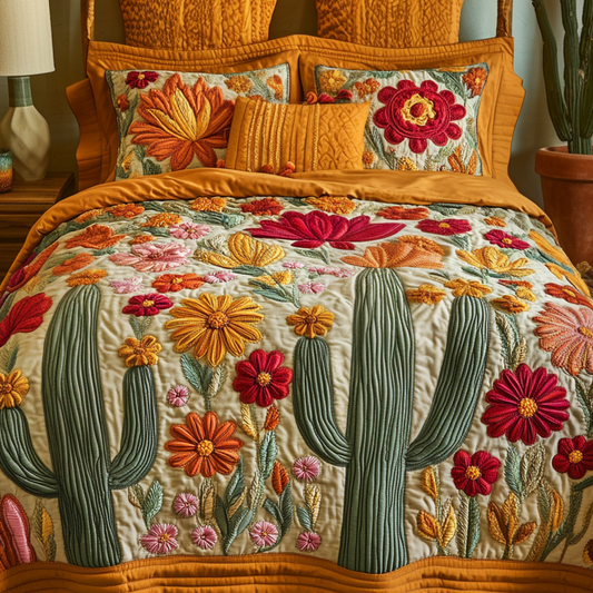 Botanical Desert 3-Piece Quilted Bedding Set NCU0VH5877