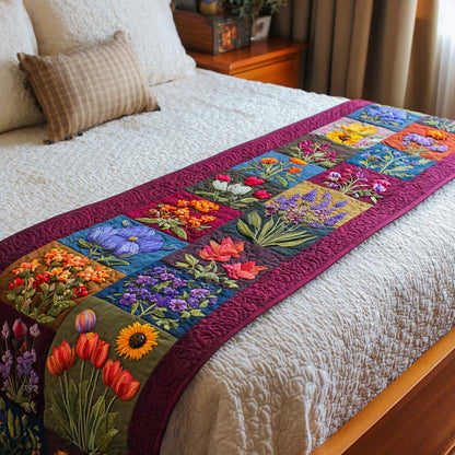 Botanical Harmony Quilted Bed Runner NCU0XD1221