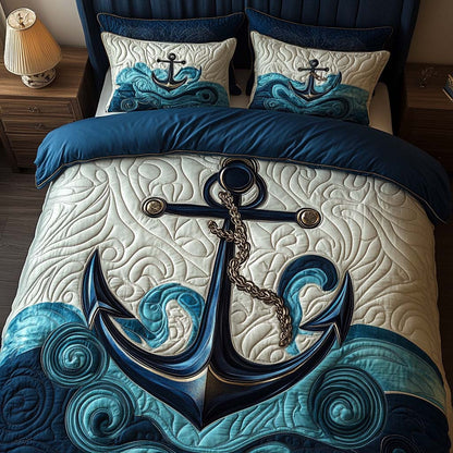 Bound By the Sea 3-Piece Quilted Bedding Set NCU0XD436