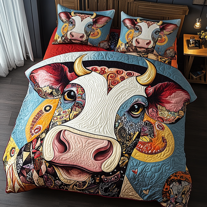 Bovine Beauty 3-Piece Quilted Bedding Set NCU0TL2382