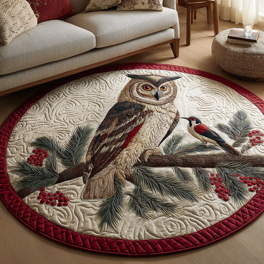 Branch Owl Perch Quilted Round Mat NCU0HH185