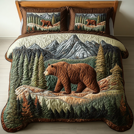 Brave Bear 3-Piece Quilted Bedding Set NCU0DK9633