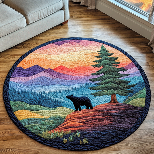 Brave Bear Quilted Round Mat NCU0DK8093