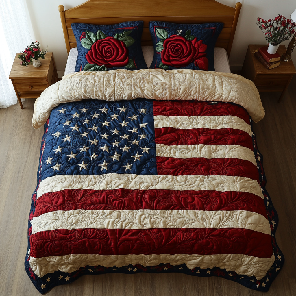 Brave Beauty 3-Piece Quilted Bedding Set NCU0DK8466