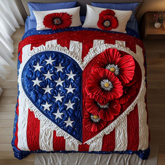 Brave Bloom 3-Piece Quilted Bedding Set NCU0NT7514