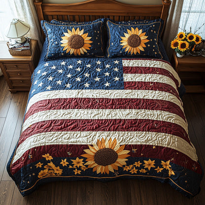 Brave Blossoms 3-Piece Quilted Bedding Set NCU0DV6544