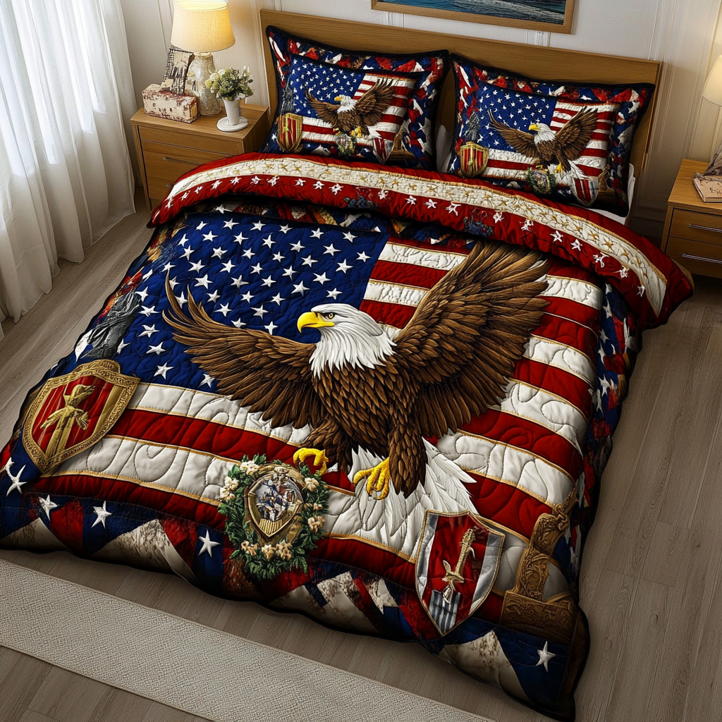 Brave Eagle 3-Piece Quilted Bedding Set NCU0DK8444