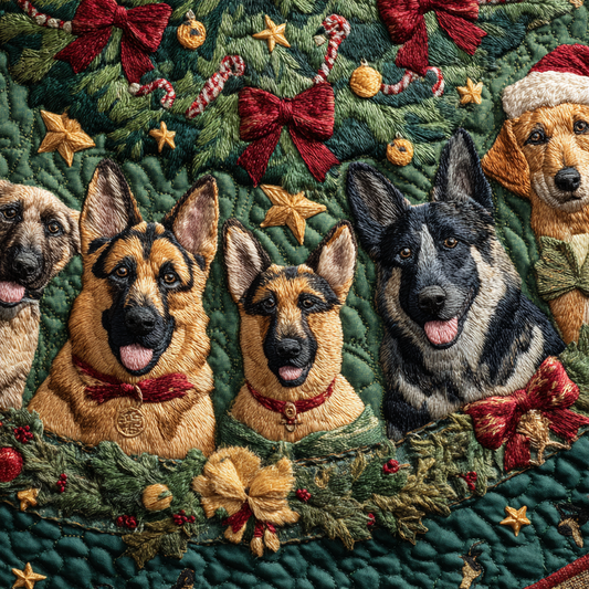 Brave German Shepherd Christmas Quilted Tree Skirt NCU0DK10758