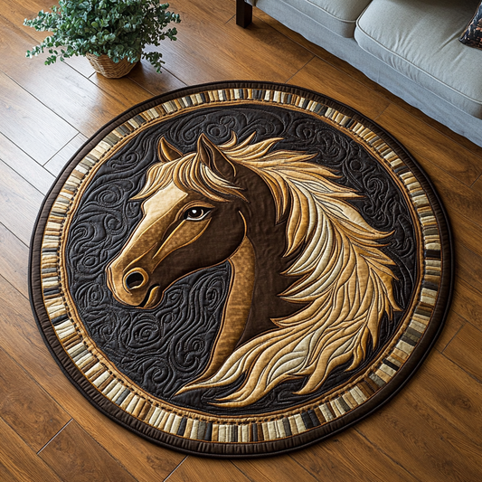 Brave Horse Quilted Round Mat NCU0DK9595