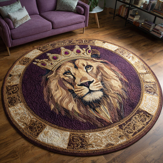 Brave Lion Quilted Round Mat NCU0HH573