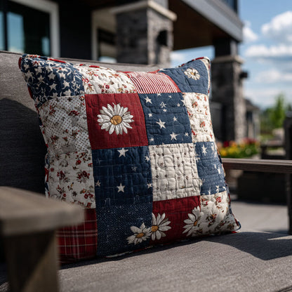 Brave Nation Patchwork Quilted Pillow Case NCU0PT7697