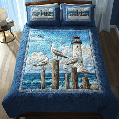 Brave Seagull 3-Piece Quilted Bedding Set NCU0DK10785