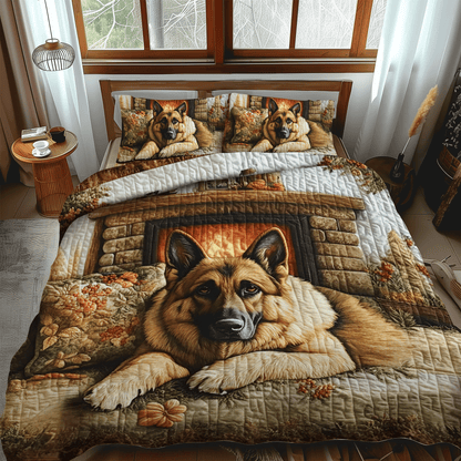 Braveheart Pup 3-Piece Quilted Bedding Set NCU0DV4251