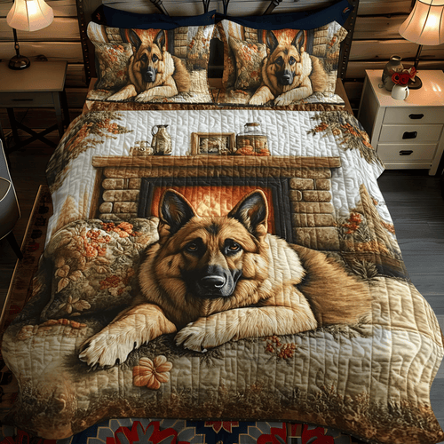Braveheart Pup 3-Piece Quilted Bedding Set NCU0DV4251