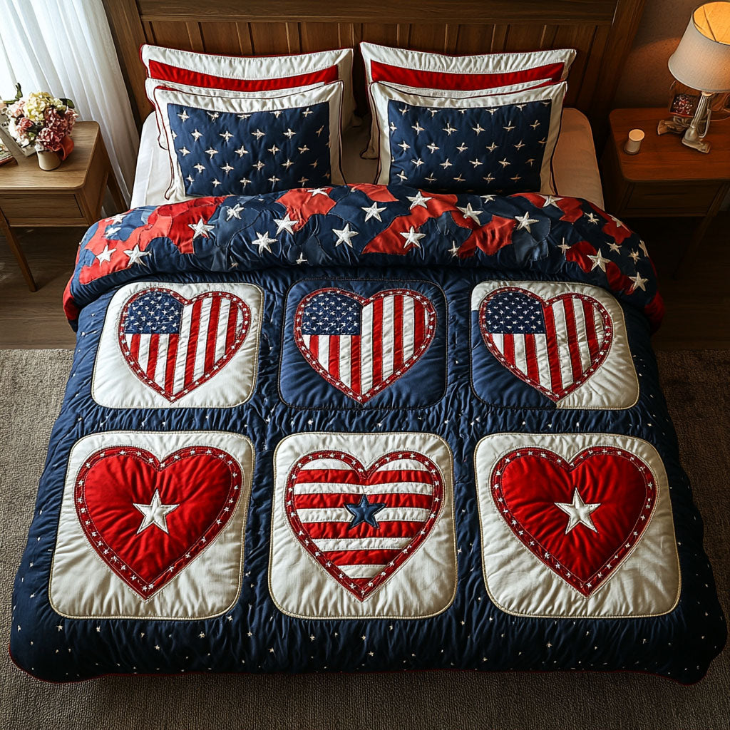 Braveheart Stars 3-Piece Quilted Bedding Set NCU0NT7401