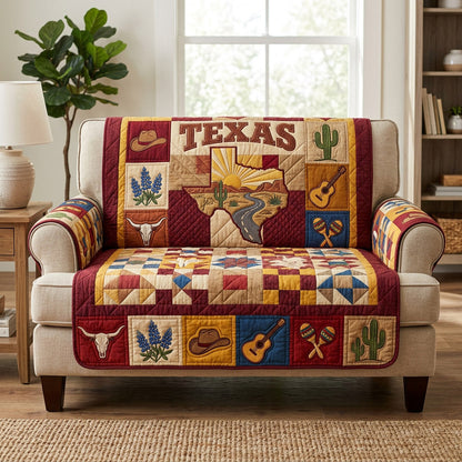 Brazos Valley Quilted Sofa Cover NCU0HH2006