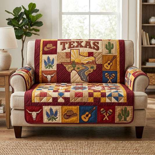 Brazos Valley Quilted Sofa Cover NCU0HH2006