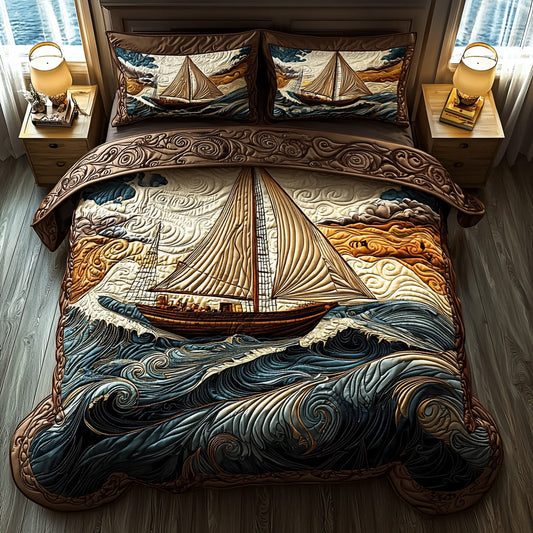 Breeze Bound 3-Piece Quilted Bedding Set NCU0DV6831