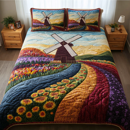 Breeze Field 3-Piece Quilted Bedding Set NCU0DK9822