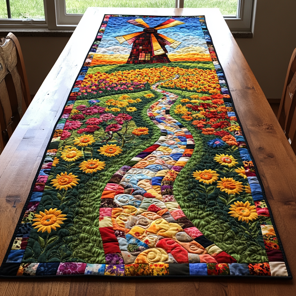 Breeze Spin Quilted Table Runner NCU0DK6703