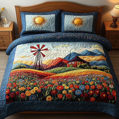 Breezy Meadows 3-Piece Quilted Bedding Set NCU0DV4384