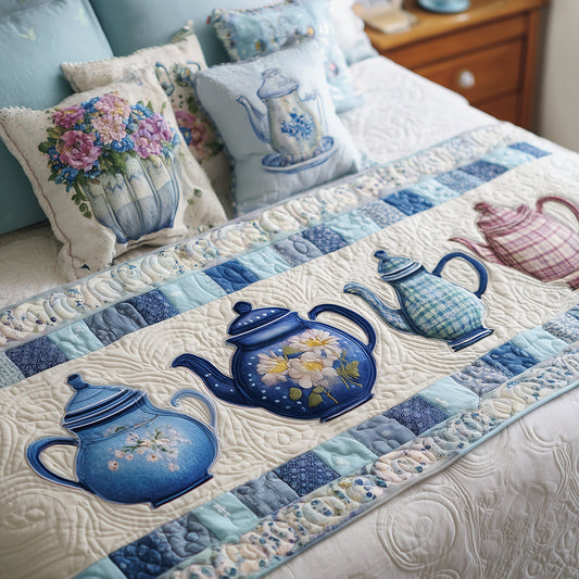 Brewed in Blue Quilted Bed Runner NCU0TH3723