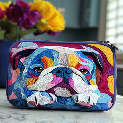 Bright Bulldog Quilted Zipper Pouch NCU0NT9201