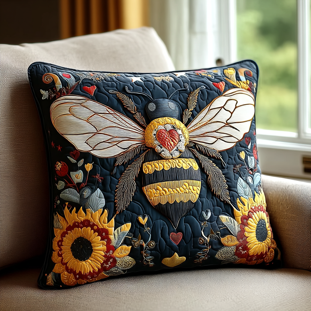 Bright Bee Quilted Pillow Case NCU0DK9205