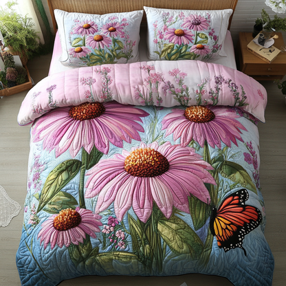 Bright Blossom 3-Piece Quilted Bedding Set NCU0VH4436