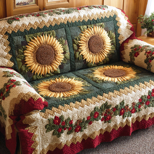 Bright Blossom Quilted Sofa Cover NCU0TD1965