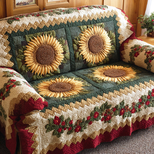 Bright Blossom Quilted Sofa Cover NCU0TD1965