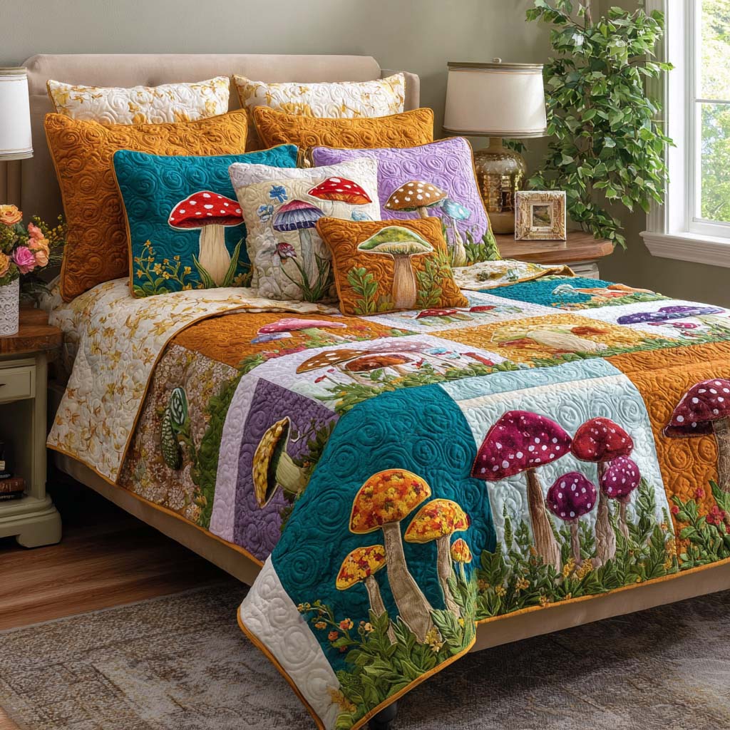 Bright Blossoms 3-Piece Quilted Bedding Set NCU0NT11612