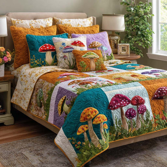 Bright Blossoms 3-Piece Quilted Bedding Set NCU0NT11612