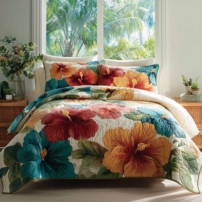 Bright Botanicals 3-Piece Quilted Bedding Set NCU0VL3458