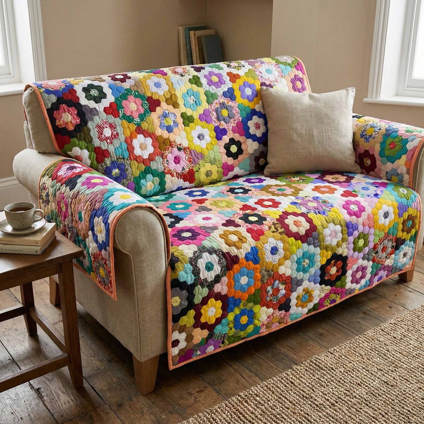 Bright Bouquet Quilted Sofa Cover NCU0XD2556