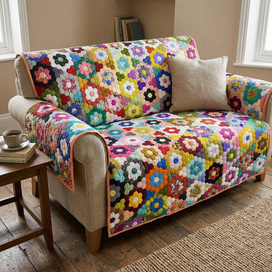 Bright Bouquet Quilted Sofa Cover NCU0XD2556