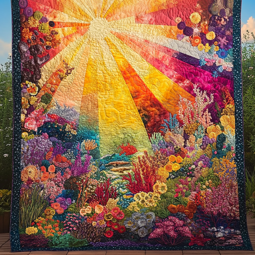 Bright Corals Quilted Blanket NCU0DV4439