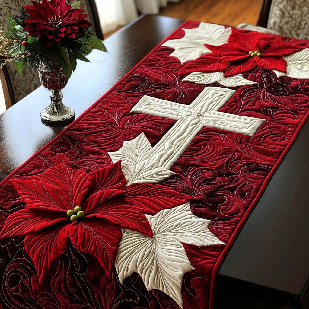 Bright Cross Quilted Table Runner NCU0NT11452