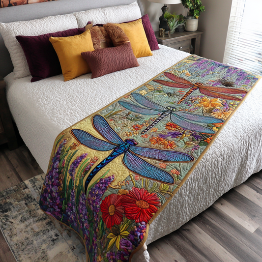 Bright Dragonfly Quilted Bed Runner NCU0DK8850