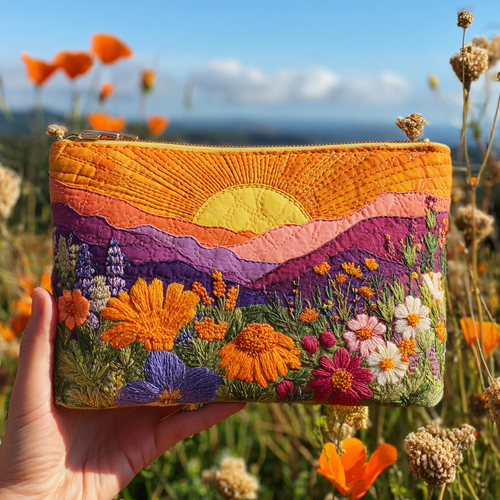 Bright Essence Quilted Zipper Pouch NCU0DK10298