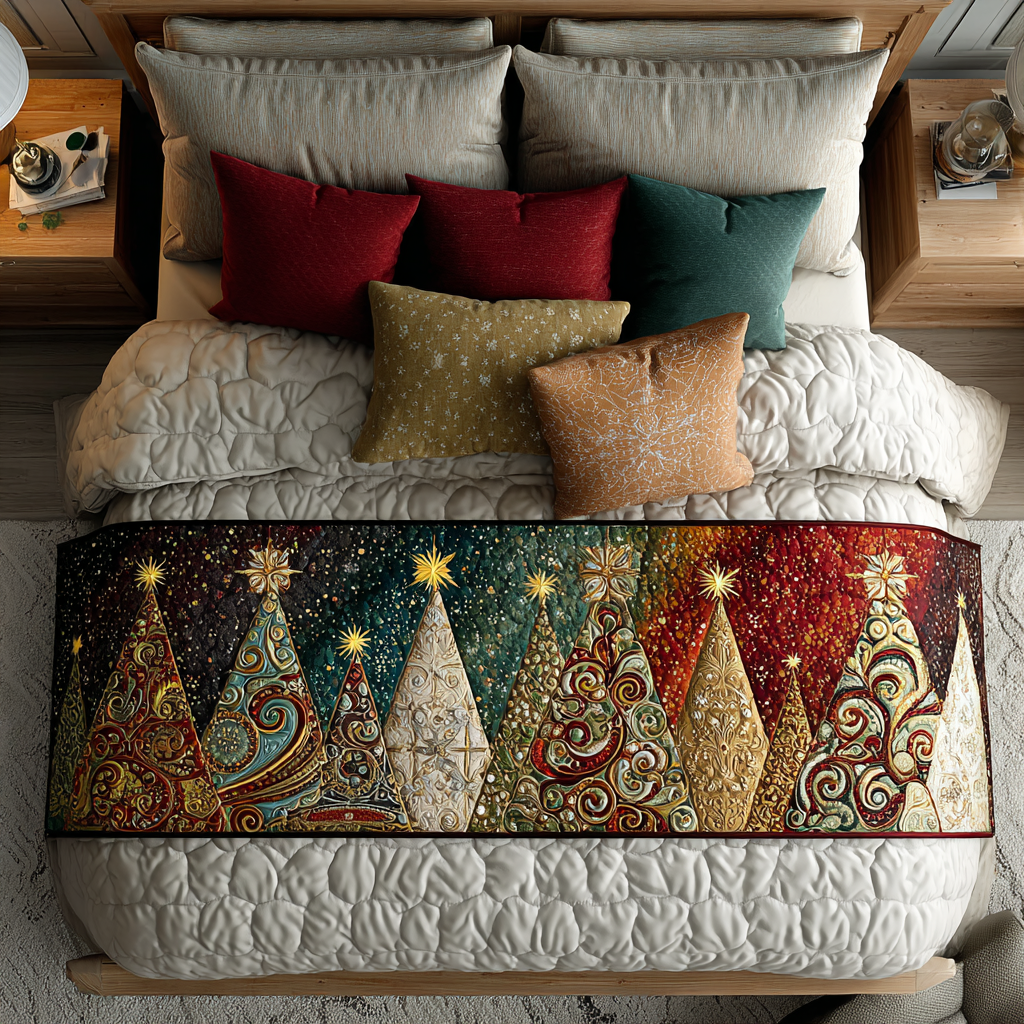 Bright Forest Quilted Bed Runner NCU0DK9922