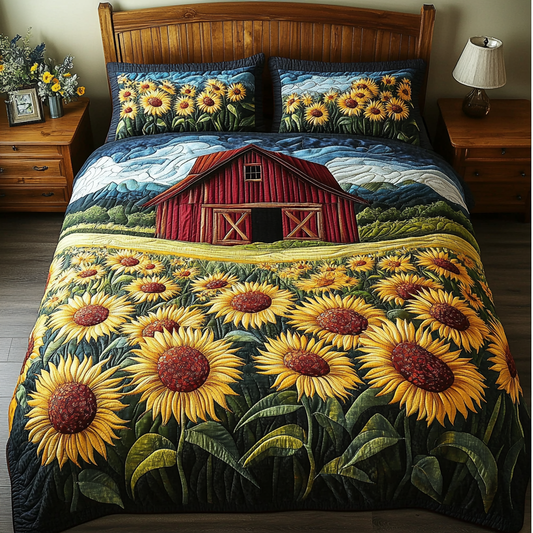 Bright Garden 3-Piece Quilted Bedding Set NCU0DK8734