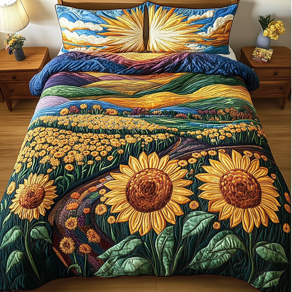 Bright Horizon 3-Piece Quilted Bedding Set NCU0DK4617