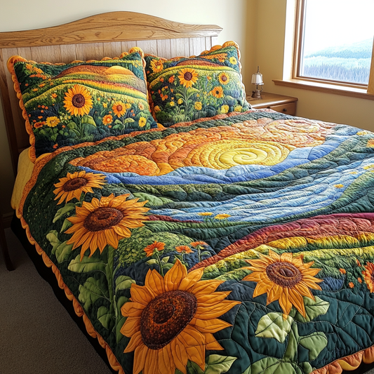 Bright Horizon 3-Piece Quilted Bedding Set NCU0VL2637