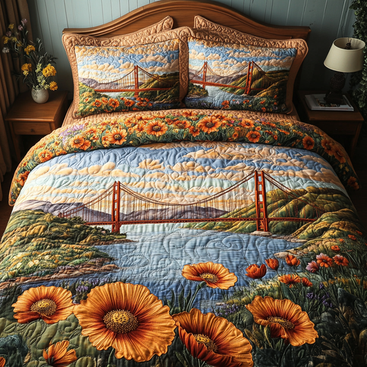 Bright Horizons 3-Piece Quilted Bedding Set NCU0DV4923