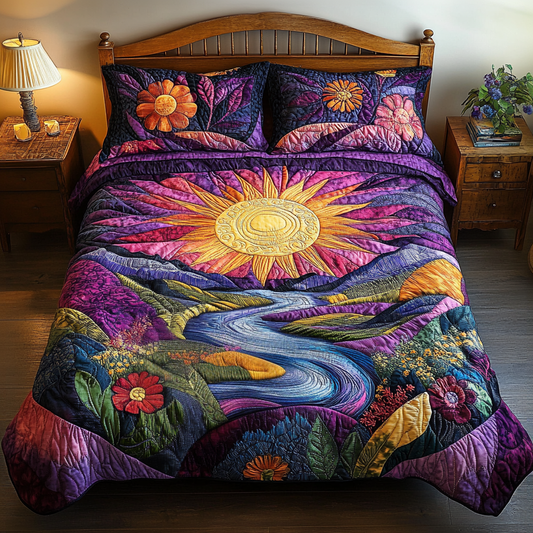 Bright Horizons 3-Piece Quilted Bedding Set NCU0DV3297