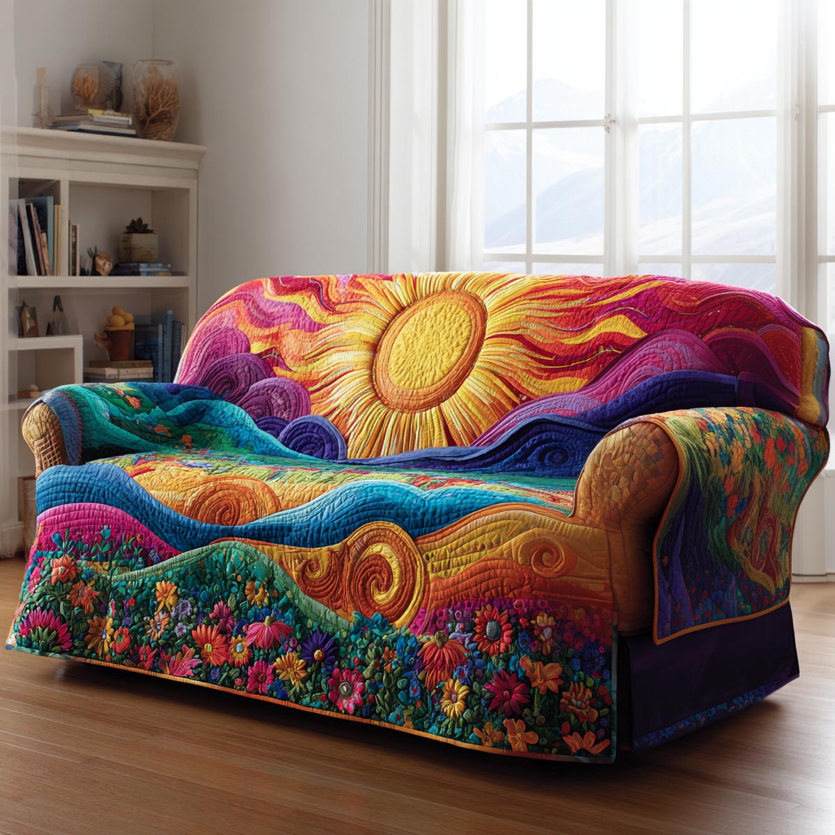 Bright Mornings Quilted Sofa Cover NCU0DV9202