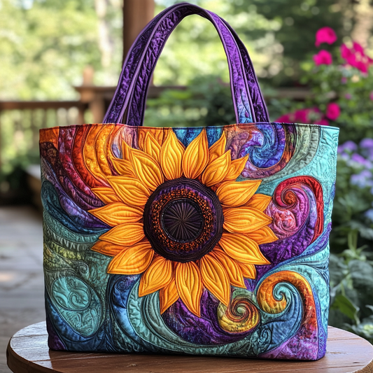 Bright Sunflower Quilted Tote Bag NCU0DK9606