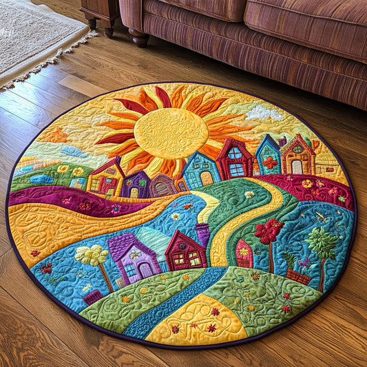 Bright Village Quilted Round Mat NCU0NT7315
